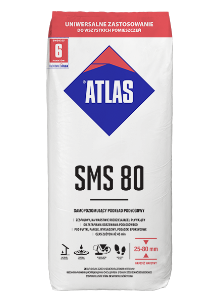Obrazek ATLAS SMS 80 samopoziomujący podkład podłogowy 25 - 80 mm