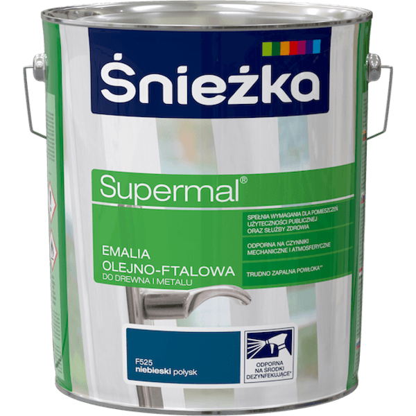 Obrazek ŚNIEŻKA Supermal® Emalia Olejno-ftalowa Połysk F525 Niebieski 10L.